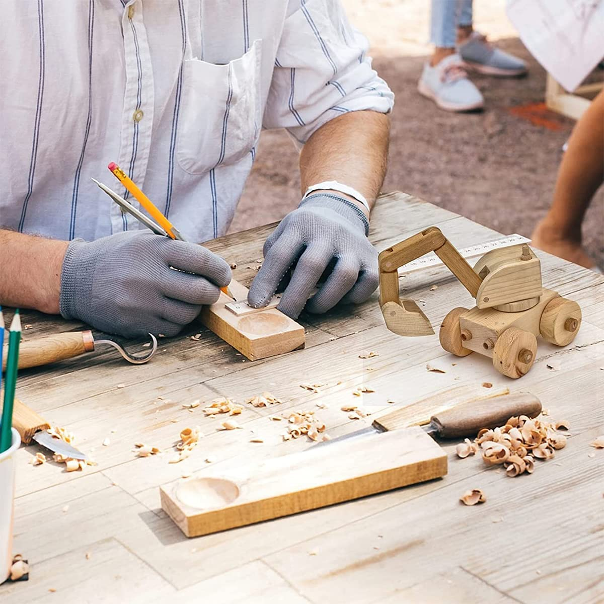 Basswood Carving Block 10Pcs Unfinished Wood Blocks 2 Sizes Natural Soft Wood Carving Whittling Block Art Supplies for Beginner to Expert Carvers DIY Wood Craft image number 6