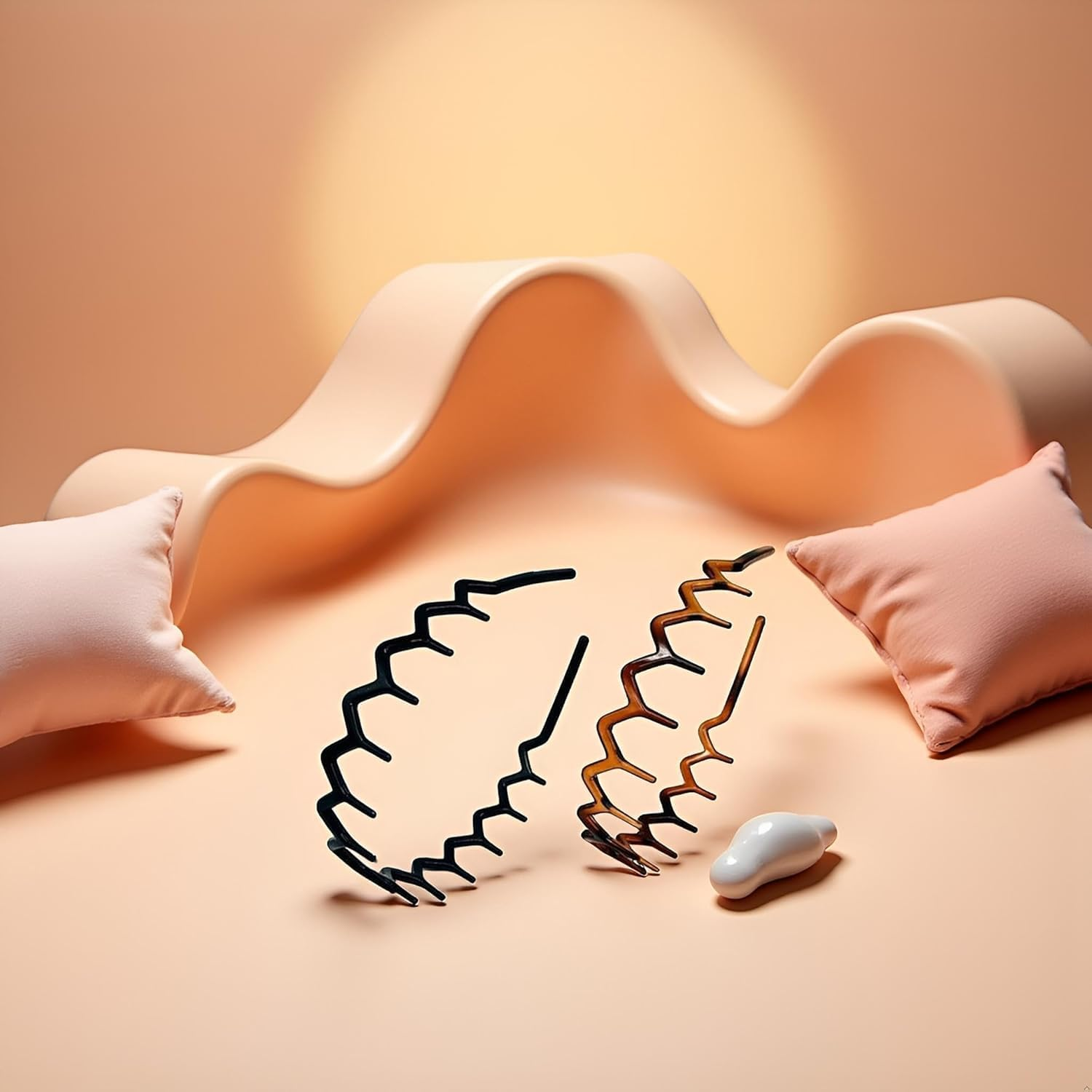 Zigzag Headband with Teeth for Women and Girls, Wavy Comb Plastic Zigzag Black Plastic Tooth Hair Accessories 2 Pack image number 6