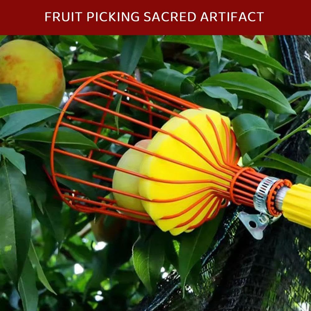 2-Pack Fruit Picker Head &ndash; Durable Harvesting Tool with Foam Cushion for Easy Fruit Picking &ndash; Ideal for Oranges, Avocados, Apples & More (Rod Not Included, Red) image number 1
