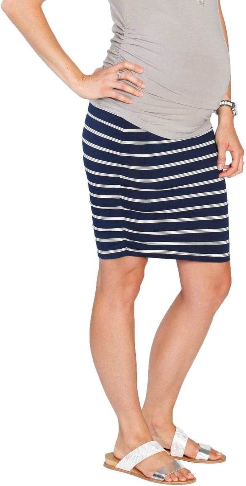 Angel Maternity Women'S Maternity Rouched Bodycon Fitted Skirts