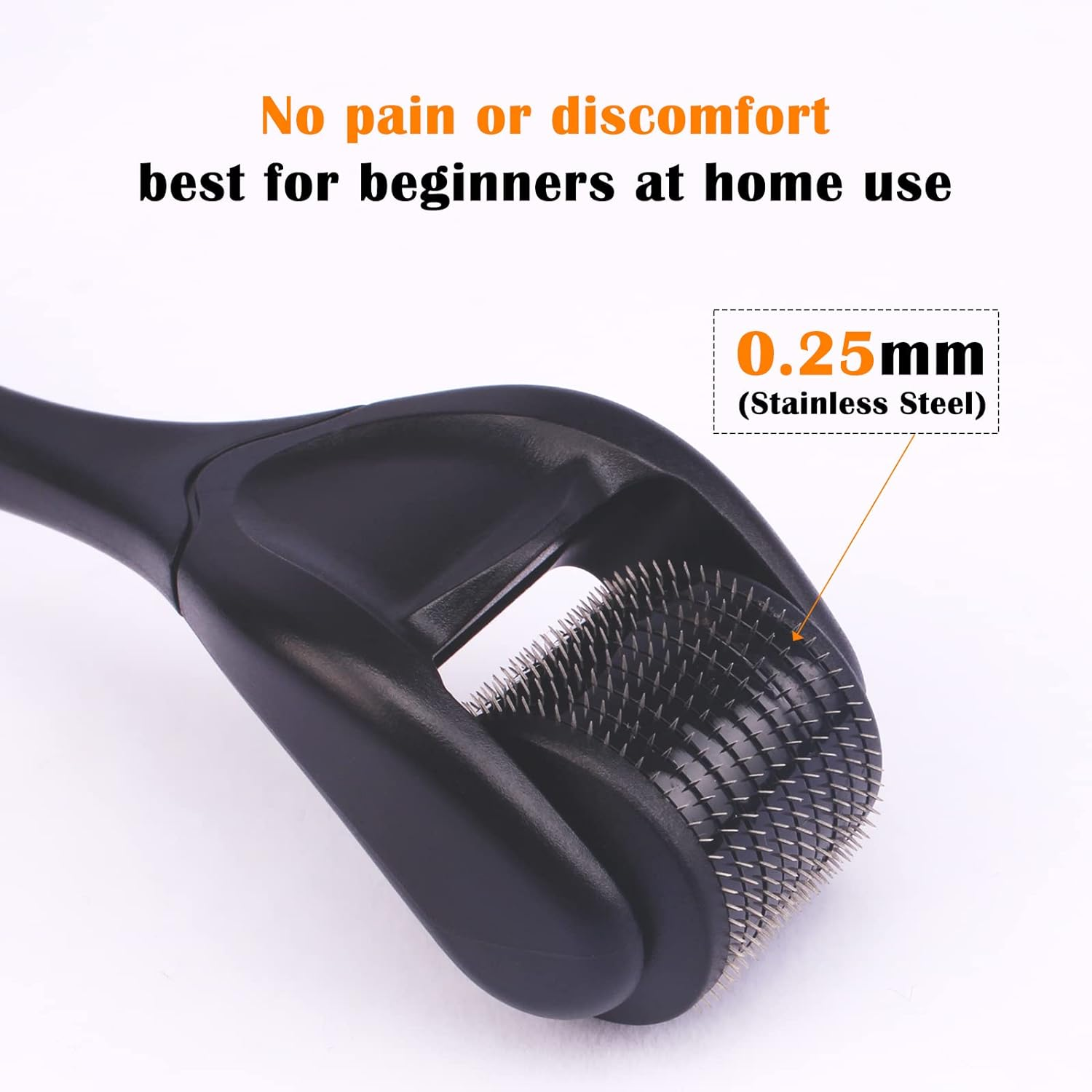 Derma Roller 540 Stainless Steel Black Microneedling Roller MOOKARDILANE 0.25Mm Facial Skin Care Home Use for Face Care Beauty Massage Tools