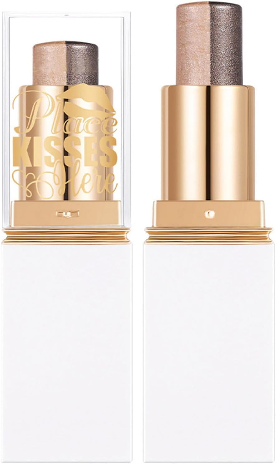 Yhong Long Lasting Dual Tone Eyeshadow Stick with Shimmer and Glitter High Impact Pigment Creamy Smooth Waterproof Formula Type F One Size