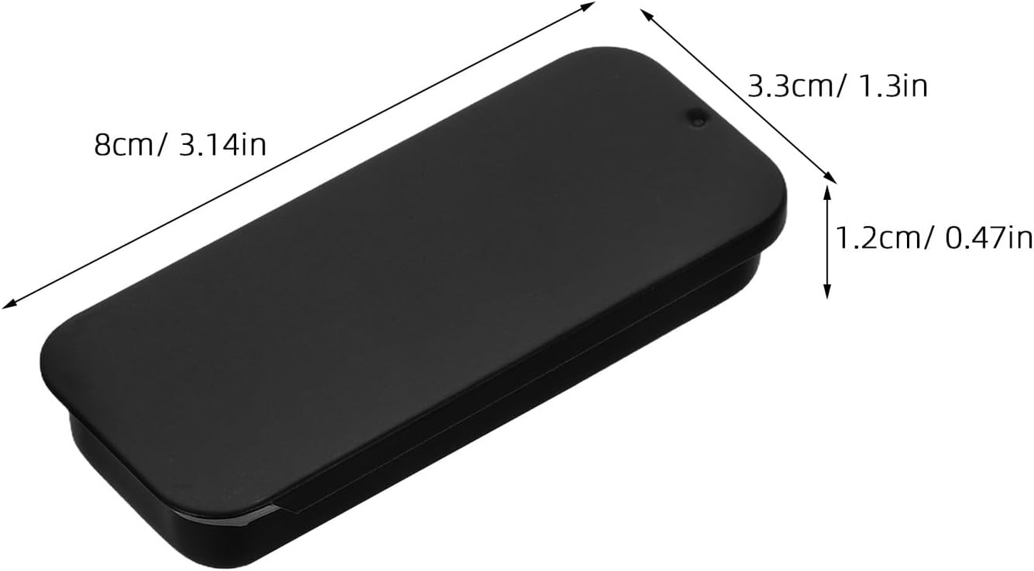 Sliding Cover Iron Box 6Pcs Portable Storage Container for Solid Perfume Game Finger Set and Small Items Black image number 3