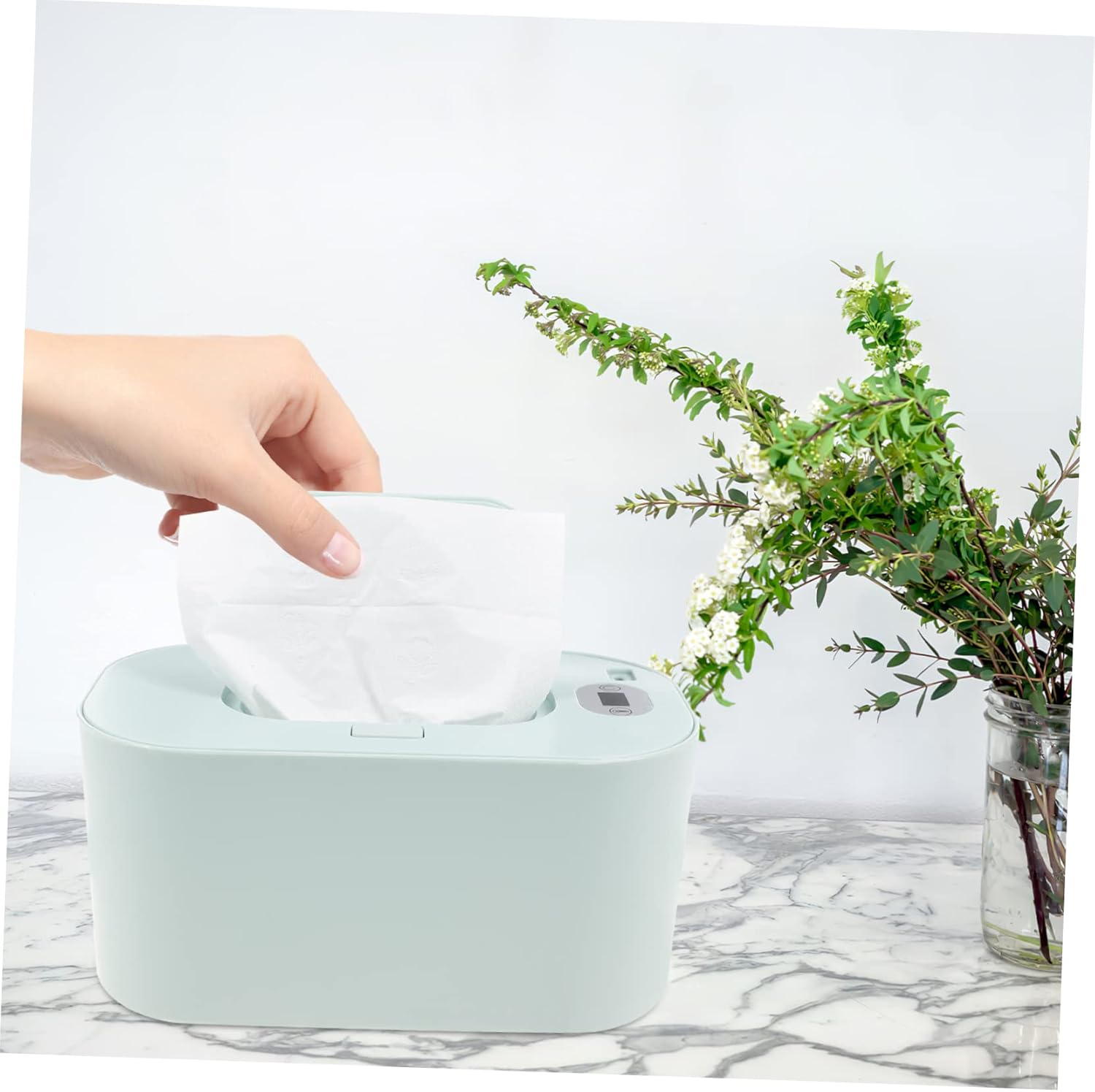 Portable USB Baby Wipe Warmer Tissue Dispenser Intelligent Temperature Control, Green Wet Tissue Warmer for Home and Car Use image number 5