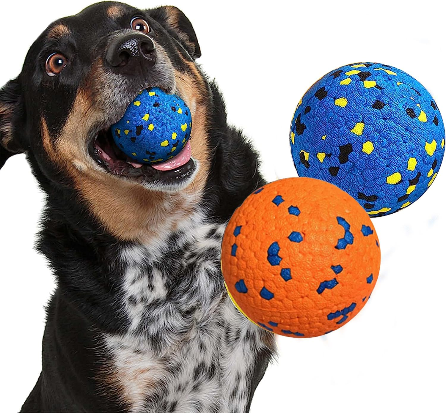 Ling-Luo 2 Pcs Dog Balls Toys for Aggressive Chewers,Indestructible Floating Bouncy Balls for Dogs,Lightweight Dog Chew Balls,Fetch Balls for Medium&Small Dogs Play image number 1
