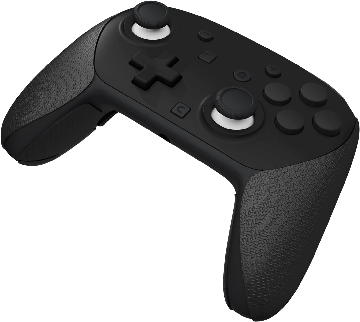 Playvital for Nintendo Switch 2 Pro Controller Grip - Anti-Slip PU Grip Skin with Silicone Back Button Cover for Switch 2 Pro Controller Accessories, Sweat-Absorbent - Hexagonal Textured Black image number 3