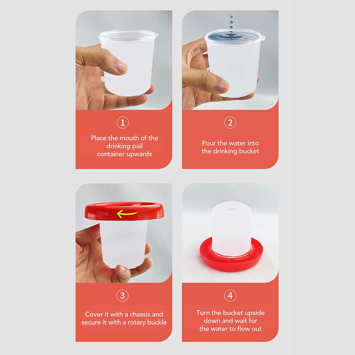 Chick Feeder and Drinker Kit, Easy Clean Plastic Automatic Feeding and Watering Feeder for Chicks