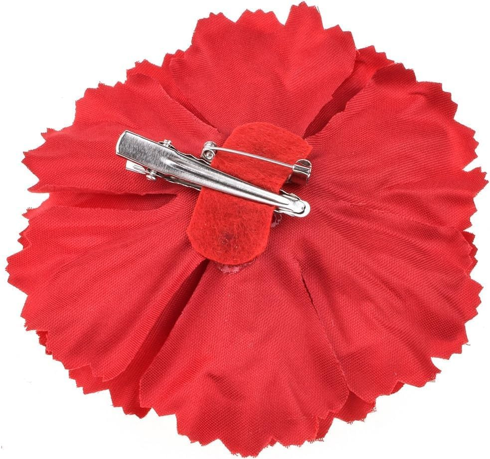 Floral Fall Peony Flower Hair Clip Flamenco Dancer Pin up Flower Brooch (Red) image number 5