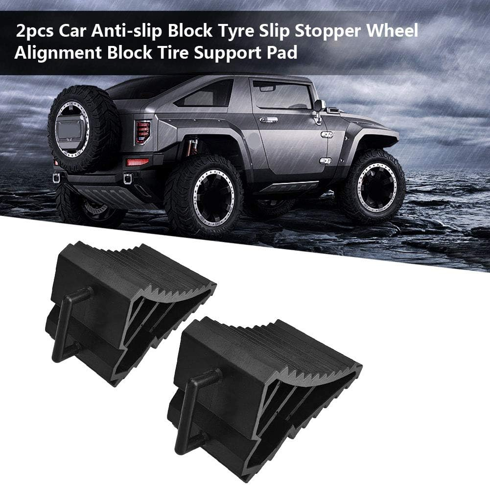Car anti Slip Block Tyre Slip Stopper Wheel Alignment Block Tire Support Pad for Vehicle Tire Safety Parking Universal 2Pcs image number 1