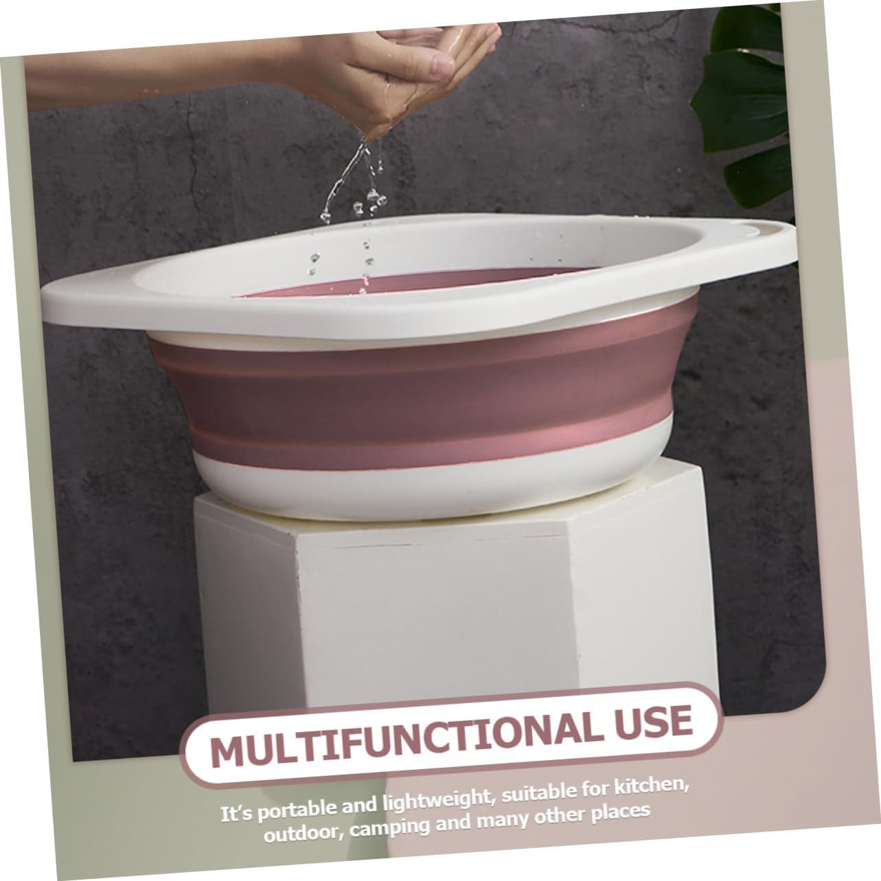 BATHVEVE Portable Folding Wash Basin Kitchen Bathroom Basin for Laundry Camping image number 5