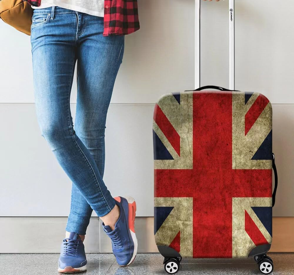 Fonefunshop Union Jack Elasticated Protective Skin Cover for Medium 22" - 26" Suitcase, Red White Blue image number 3