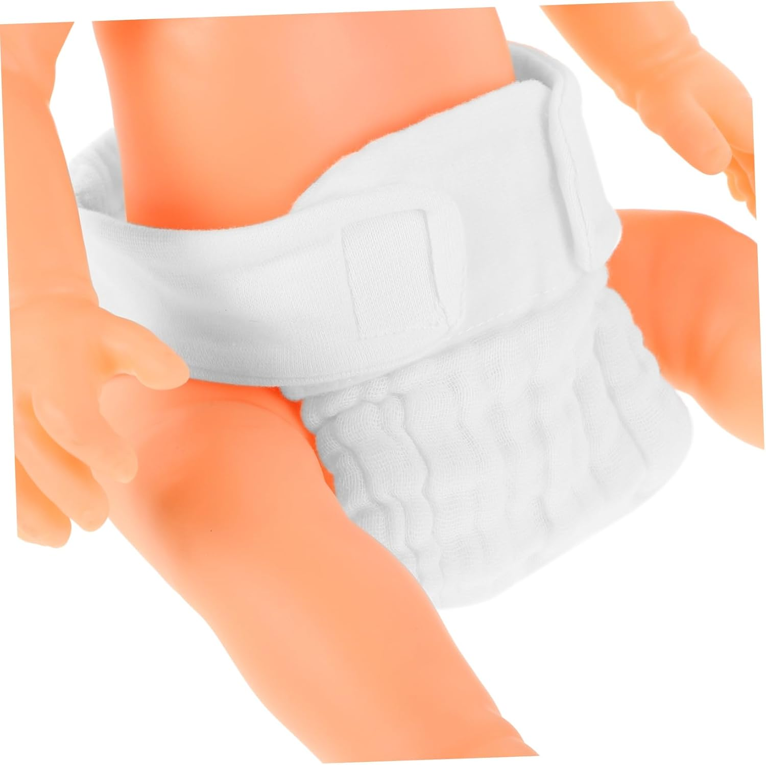 SECFOU 3Pcs Reusable Newborn Cotton Diapers Diaper Pants Washable Soft Cloth Inserts for Girls Boys Newborn image number 2