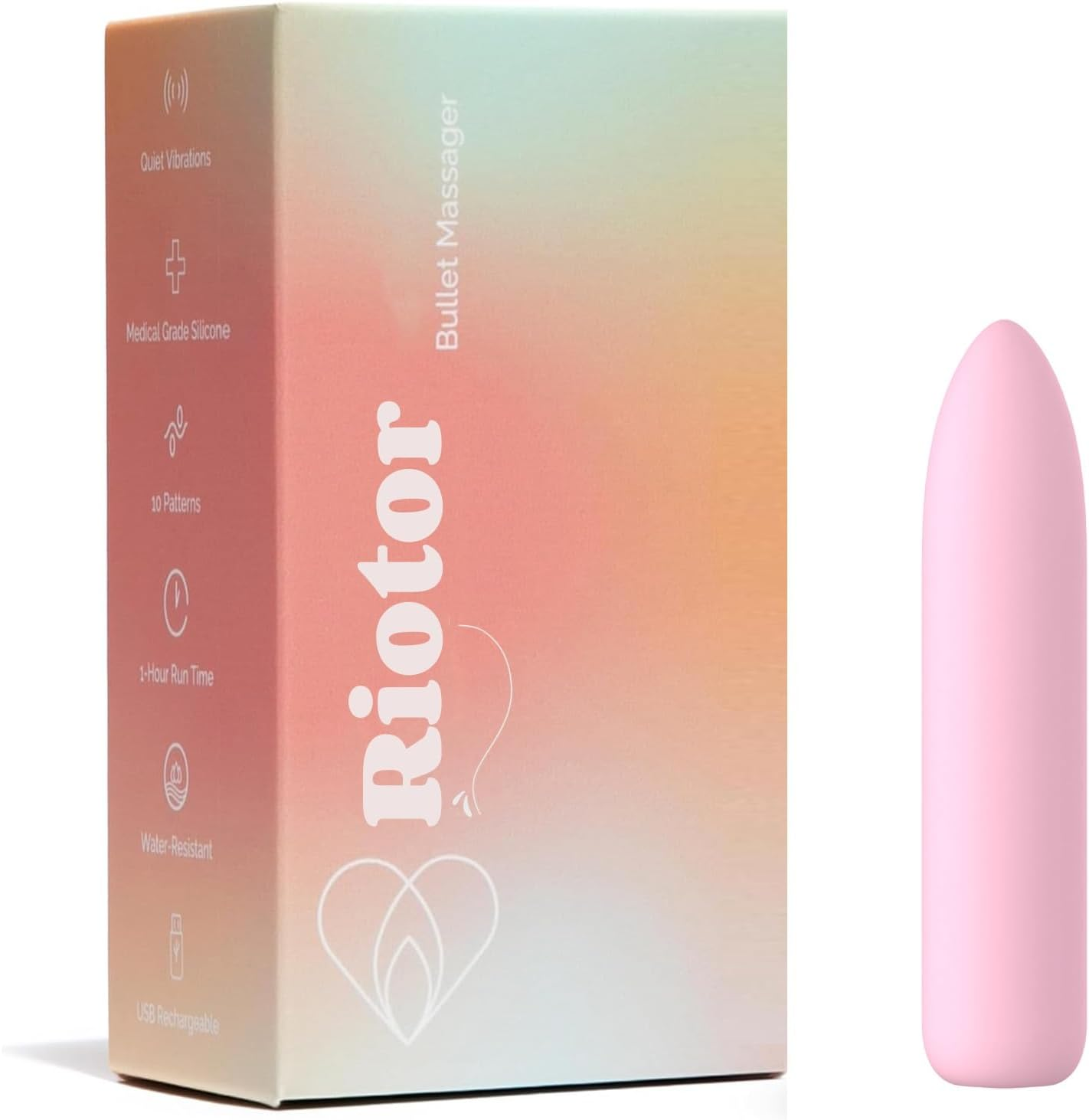 Bullet Vibrator Rechargeable for Travel Portable Waterproof Mini Massager for Women (Pink)