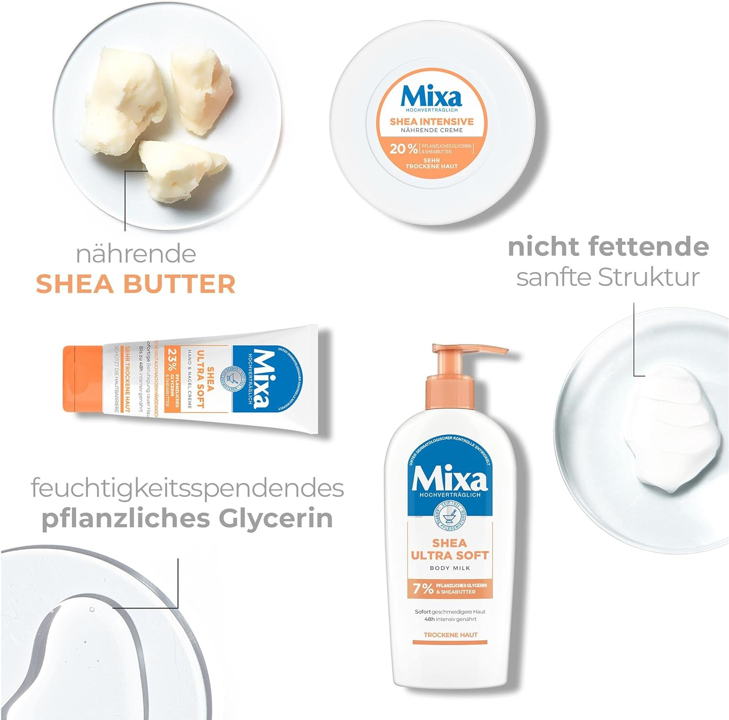 Mixa Shea Ultra Soft Hand & Nail Cream - Nourishing Hand Balm for Dry, Cracked and Rough Hands, Protection & Intensive Care with Glycerine and Shea Butter, 100 Ml image number 2