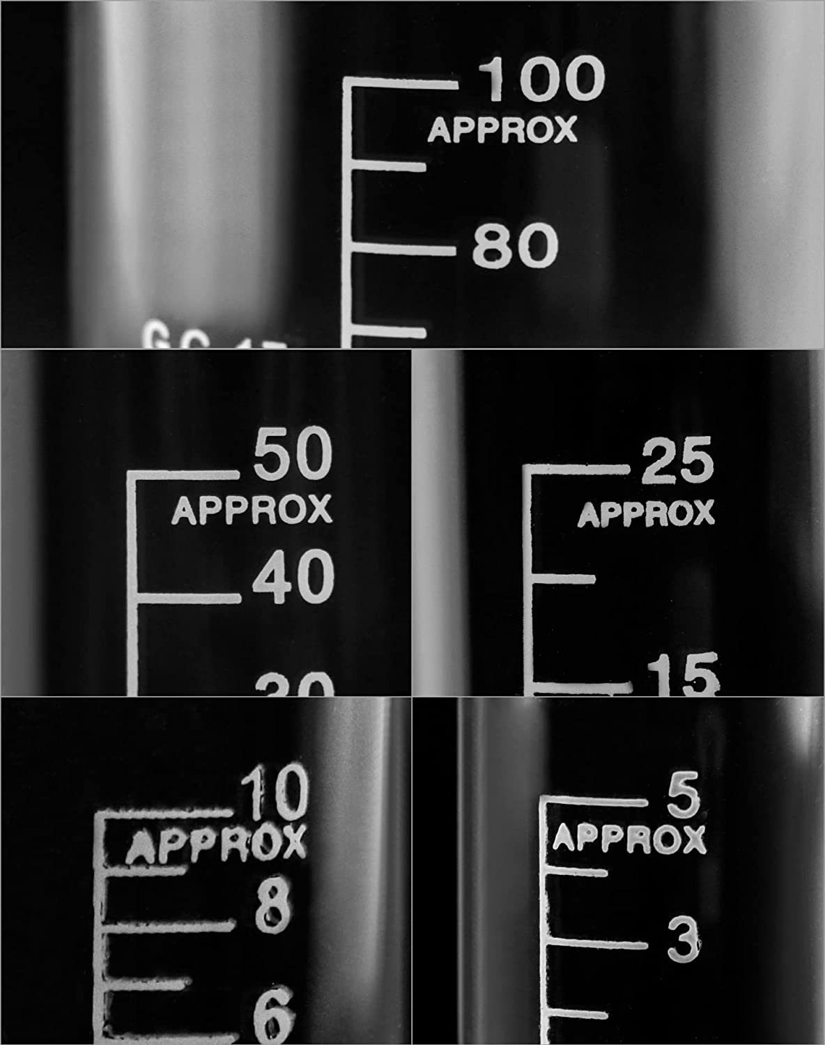 QWORK 5 Pcs Graduated Borosilicate Glass Beaker 5Ml 10Ml 25Ml 50Ml 100Ml Set for Science Lab Kitchen image number 5