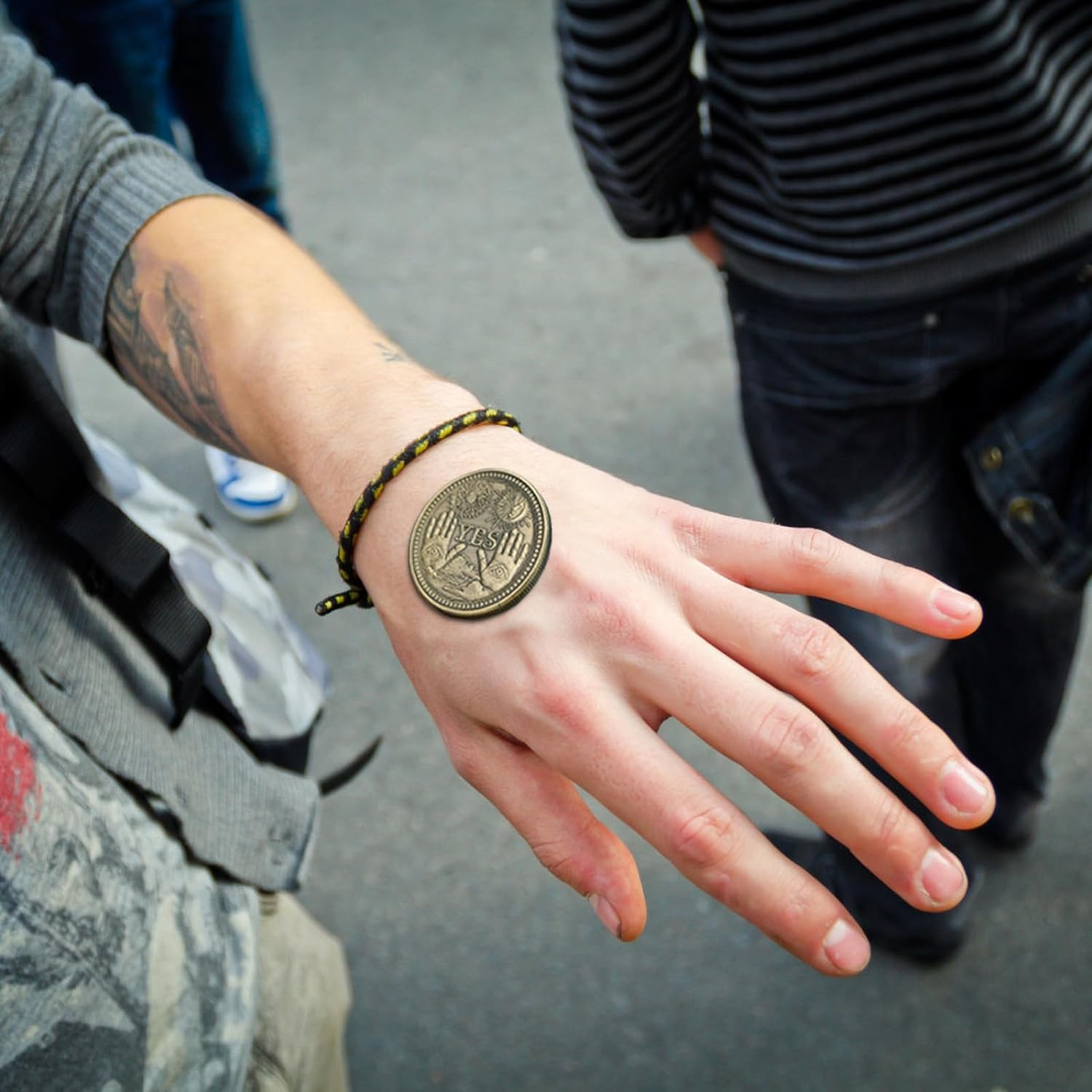 8 Pcs Yes No Challenge Coin Decision Maker Coin Lucky Coin Collector'S Souvenir Divination Flip Metal Coins Flips for Games Holiday School Office Gift (Silver) image number 5