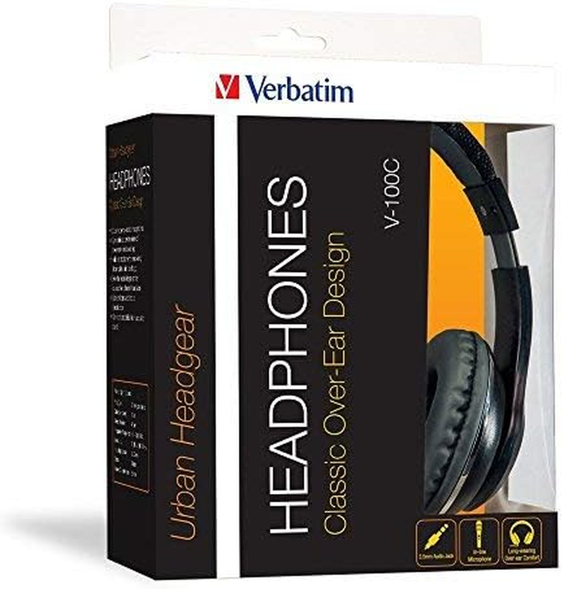 VERBATIM Headphone,Black,Stereo Headphone Classic - Black