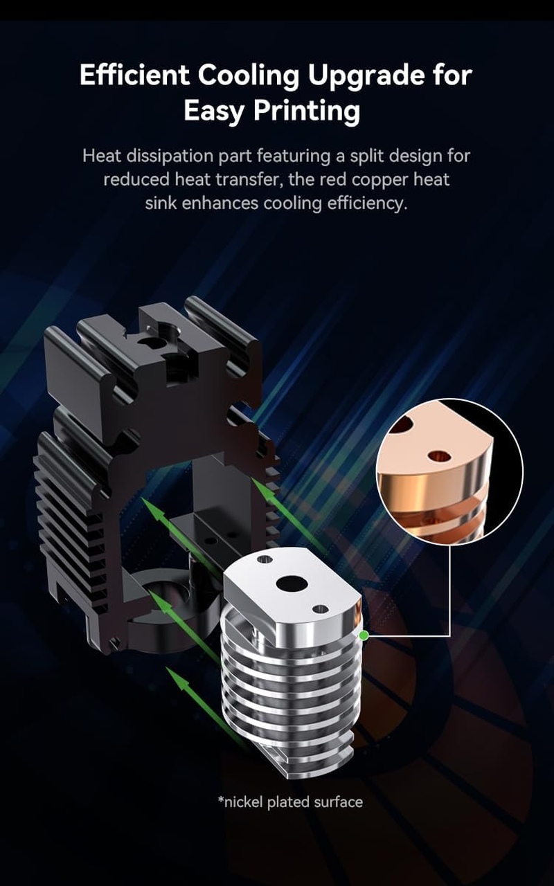 Creality Ender-3 V3 SE/KE Ceramic Heating Block Kit-Quick-Swap Nozzle Kit, 300&deg;C High Temperature Resistance, Easy to Install, High Thermal Conductivity & High Flow Printing, 3D Printer Accessories image number 2