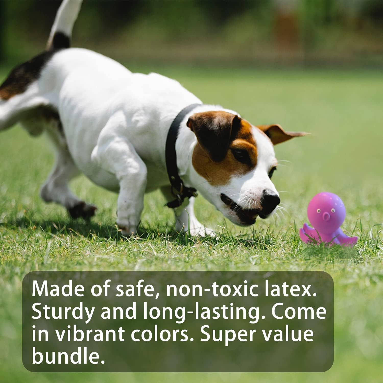 Jalousie 4 Inch Latex Dog Squeaky Toys Soft Rubber Dog Chew Toy Squeaky Toy Fetch Play Animal Ball Toy for Puppy Small Medium Pets Dog (5 Pack Animal Medium) - 5 Animal Small image number 2