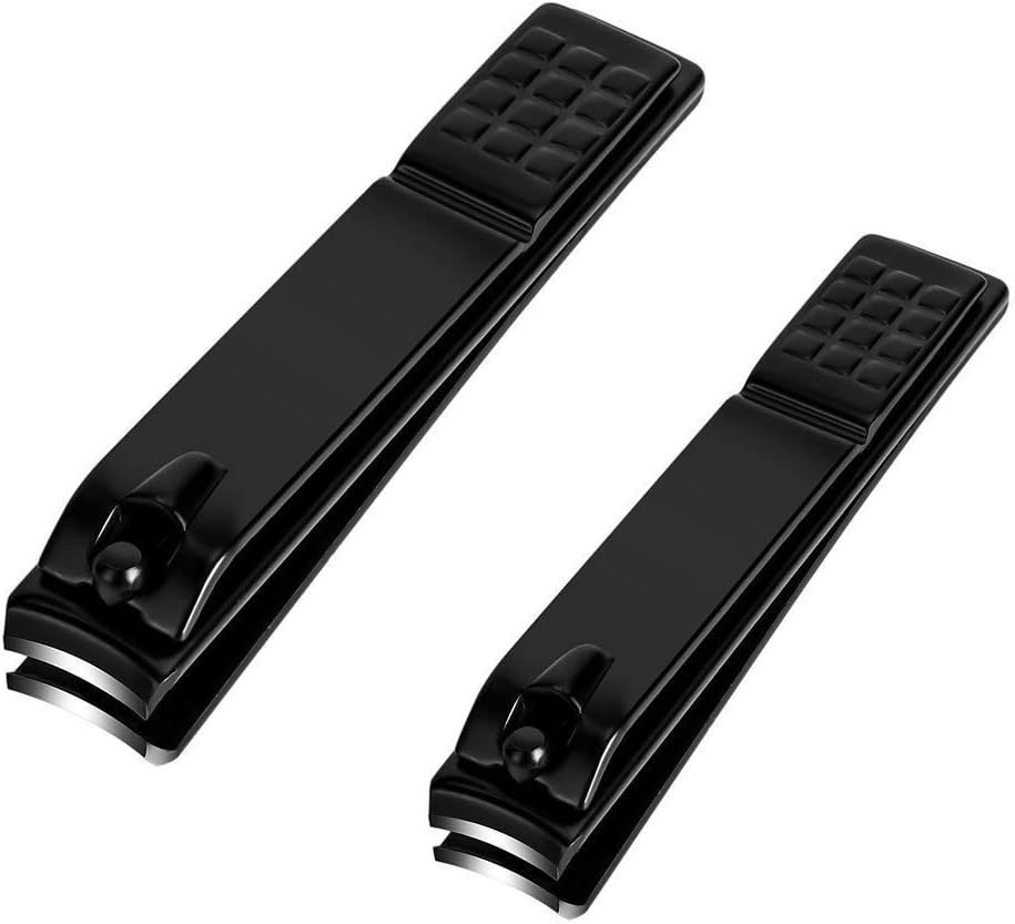Nail Clippers Set, Sharp Stainless Steel Fingernail Clipper & Toenail Clippers, Black Nail Cutter, Large and Small 2 Piece Set. image number 3