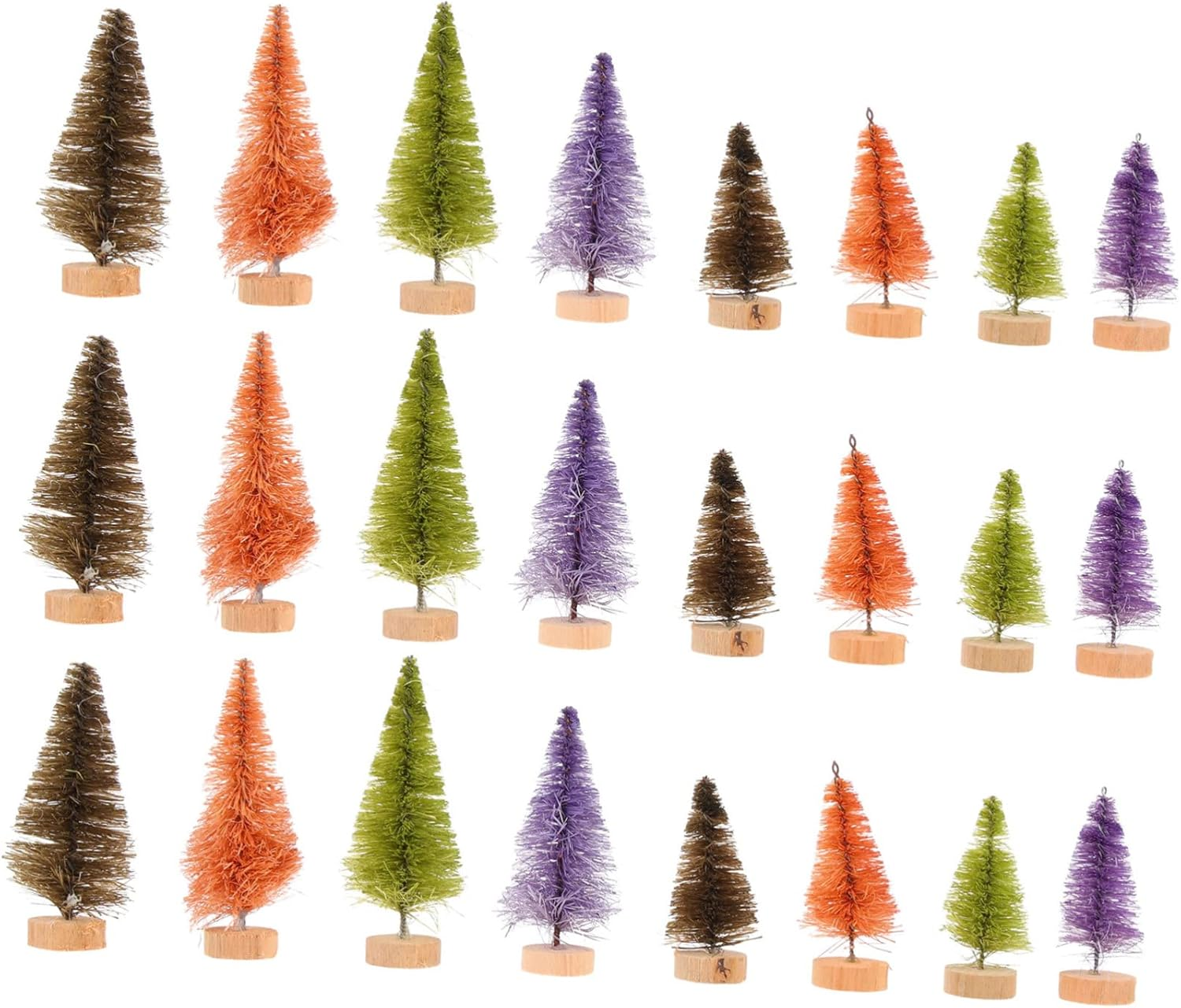24Pcs Christmas Tree Figurine Mini Desktop Decor Artificial Xmas Trees Tabletop Ornaments for Home Party image number 4