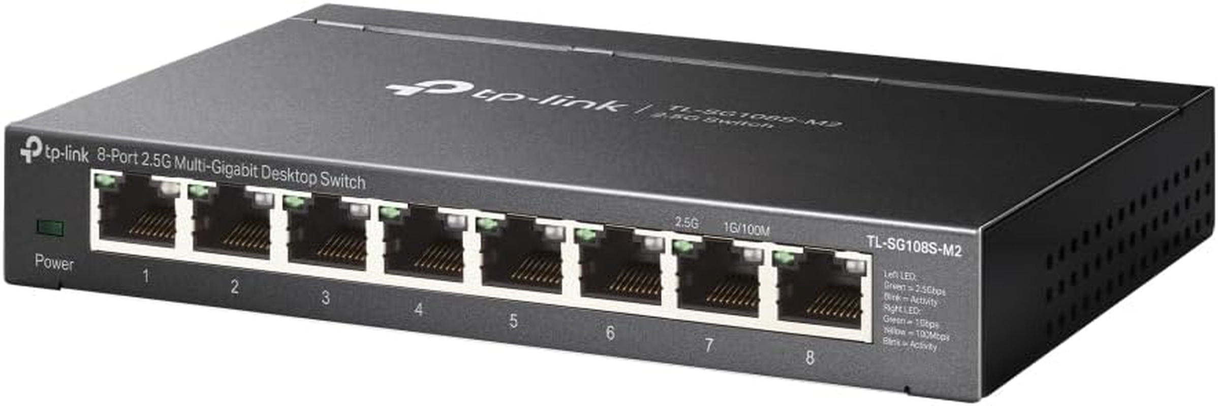 Tp-Link 8-Port 2.5G Multi-Gigabit Desktop Switch, All 2.5G Ports, Super-Fast Connections, Qos, Fanless, Suitable for Nas/Server/Ap/Nvr/4K Video/Computer, Plug & Play, Metal Casing (TL-SG108S-M2) image number 2