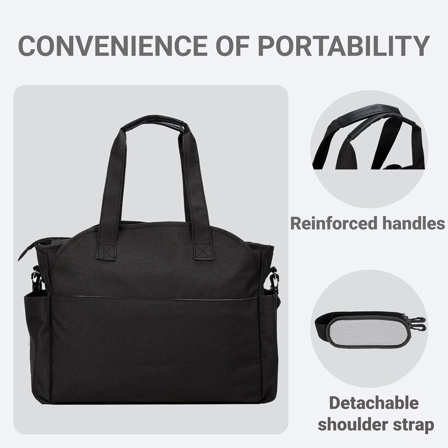 Horsande Women'S Teacher Bag, Work Bag, Women'S Office, Teacher Bag Large with Laptop Compartment, School Bag for Teacher, Work Bag for School, Black - Black image number 3