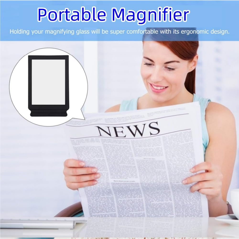 1PCS A4 Magnifier, Professional Large Sheet Magnifying Glass Flexible Optical PVC Practical for Reading Books for Tiny Objects(Black) image number 1