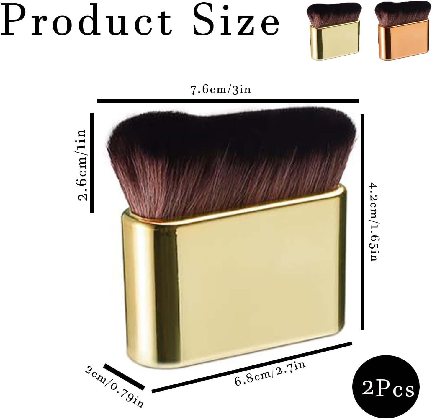 Self Tanner Brush Makeup Brush for Face and Body Foundation Perfect Flawless Leg Application for Powder Blush Eyeshadow and Sunscreen Cream (2 Pcs) image number 4