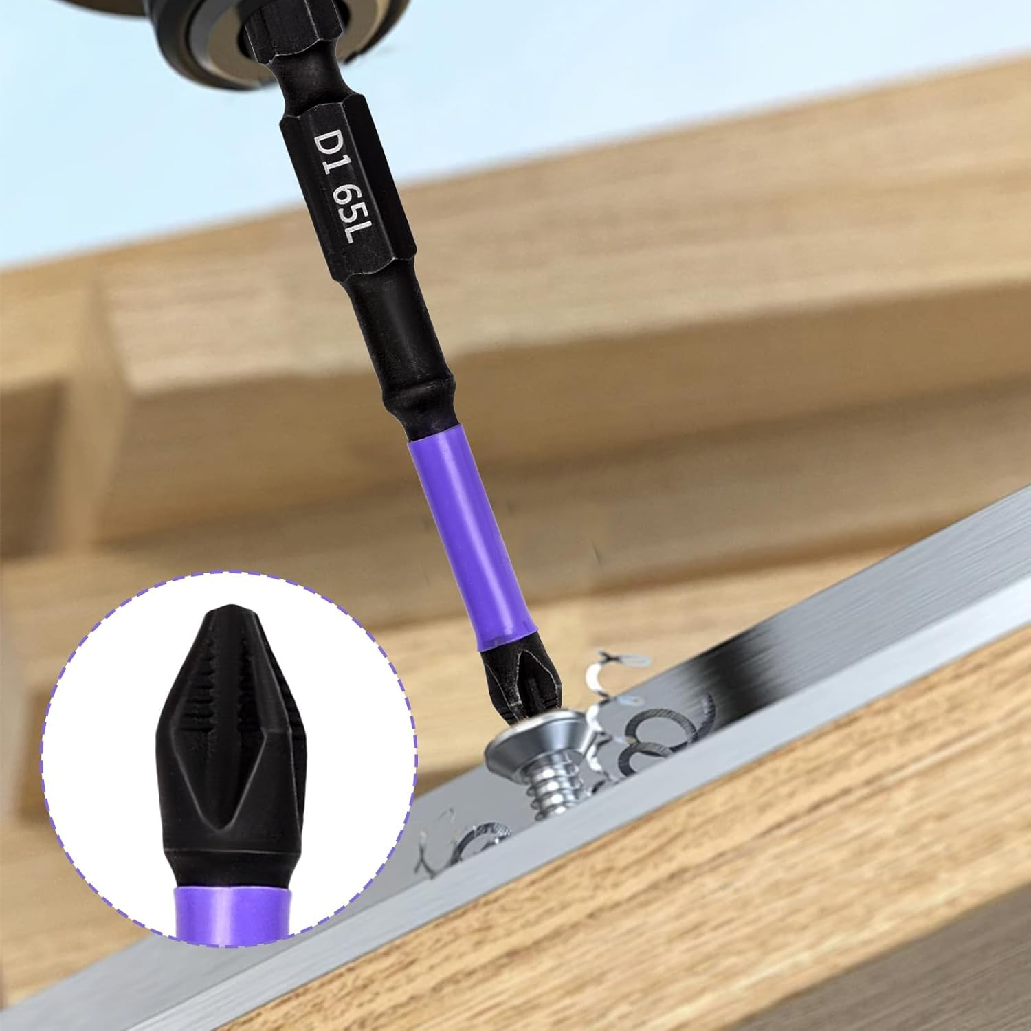 6 Pieces Upgraded High Hardness and Strong, Magnetic Bits D1 Magnetic Drills Non-Slip Impact Resistance Phillips Screwdriver Bit with Phillips Set for Electric Impact Drill Hand Drill image number 4