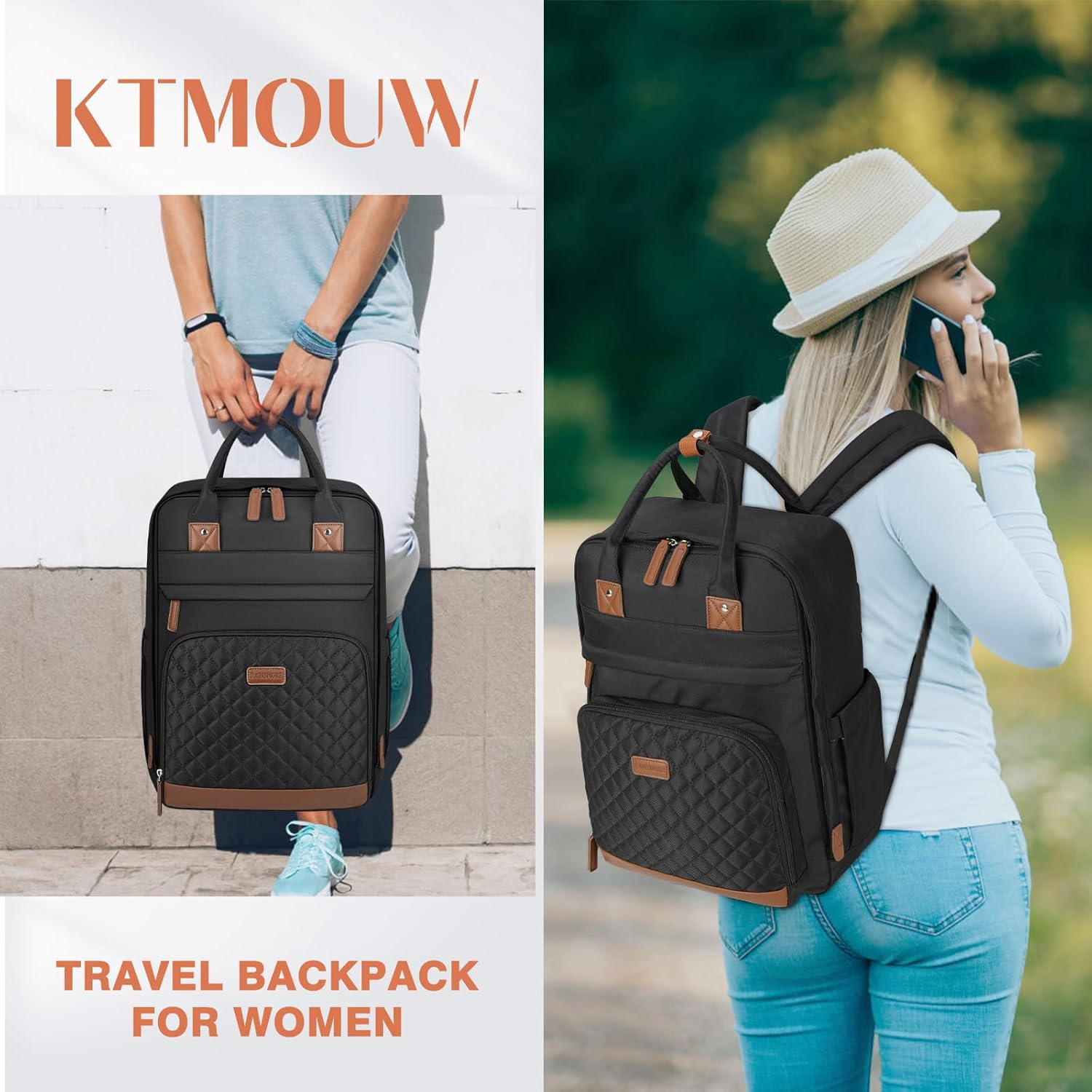 Travel Backpack for Women,15.6 Inch Laptop Backpack,Tsa Friendly Flight Approved Carry-On Luggage Hand Backpack with USB Port,Computer Backpack,Casual Daypack,Hiking Backpack image number 2