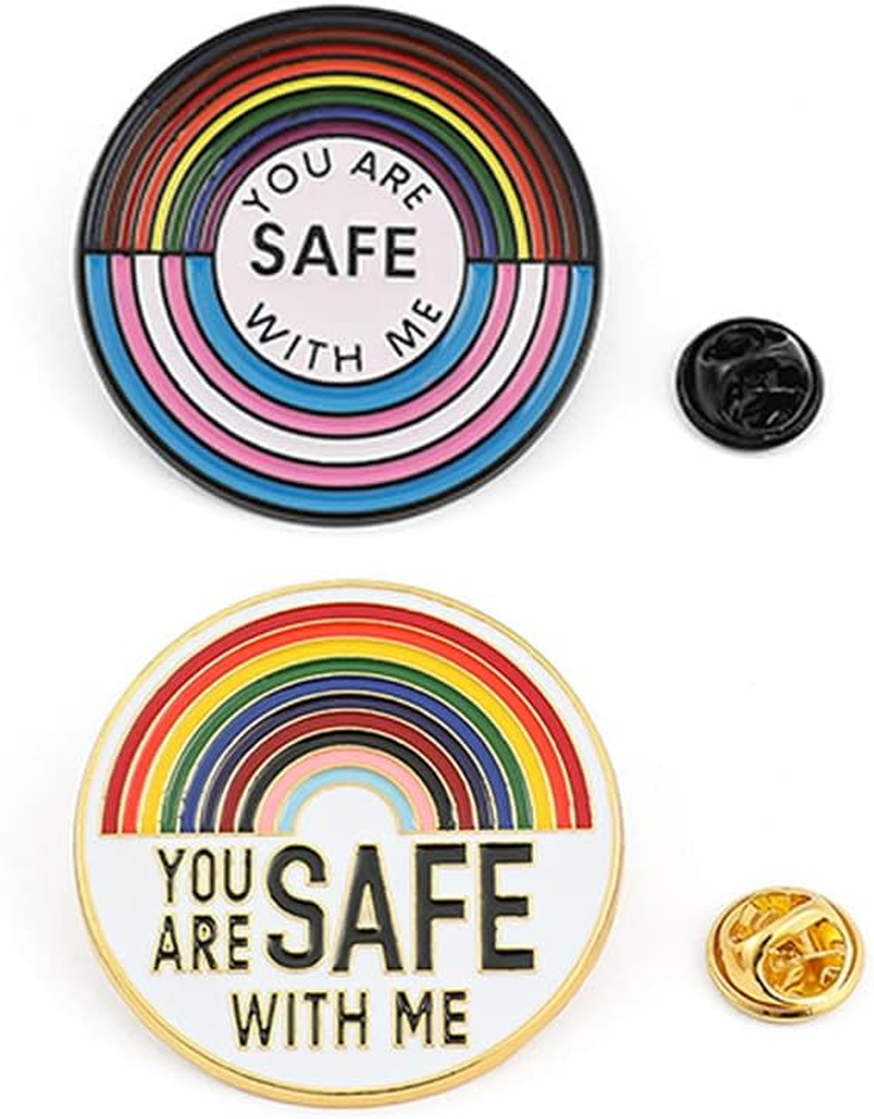 WEZCHUGHAOL 2PCS YOU ARE SAFE with Me,Enamel Pins,Nurse Doctor Medical Students Pins,Rainbow Brooch Lapel Pin,Enamel Pins for Clothing Backpack Hat Decoration,Funny Badge Jewelry Gift image number 6