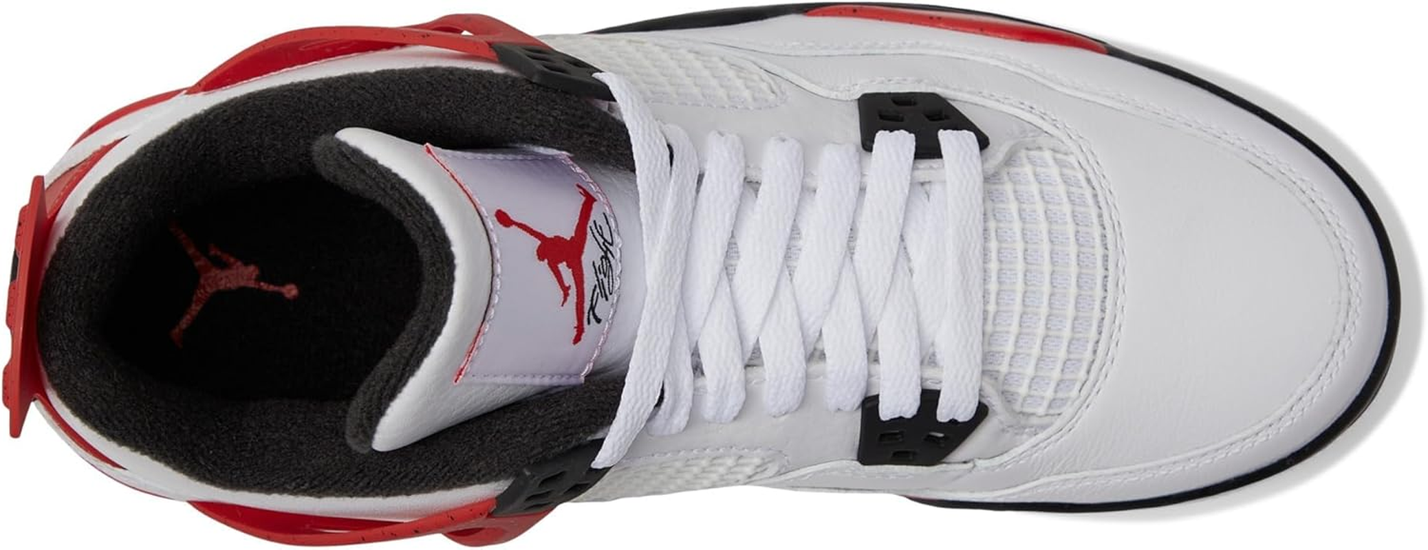 Jordan Boy'S Air 4 Retro (Big Kid) White/Fire Red/Black/Neutral Grey 5.5 Big Kid M image number 3
