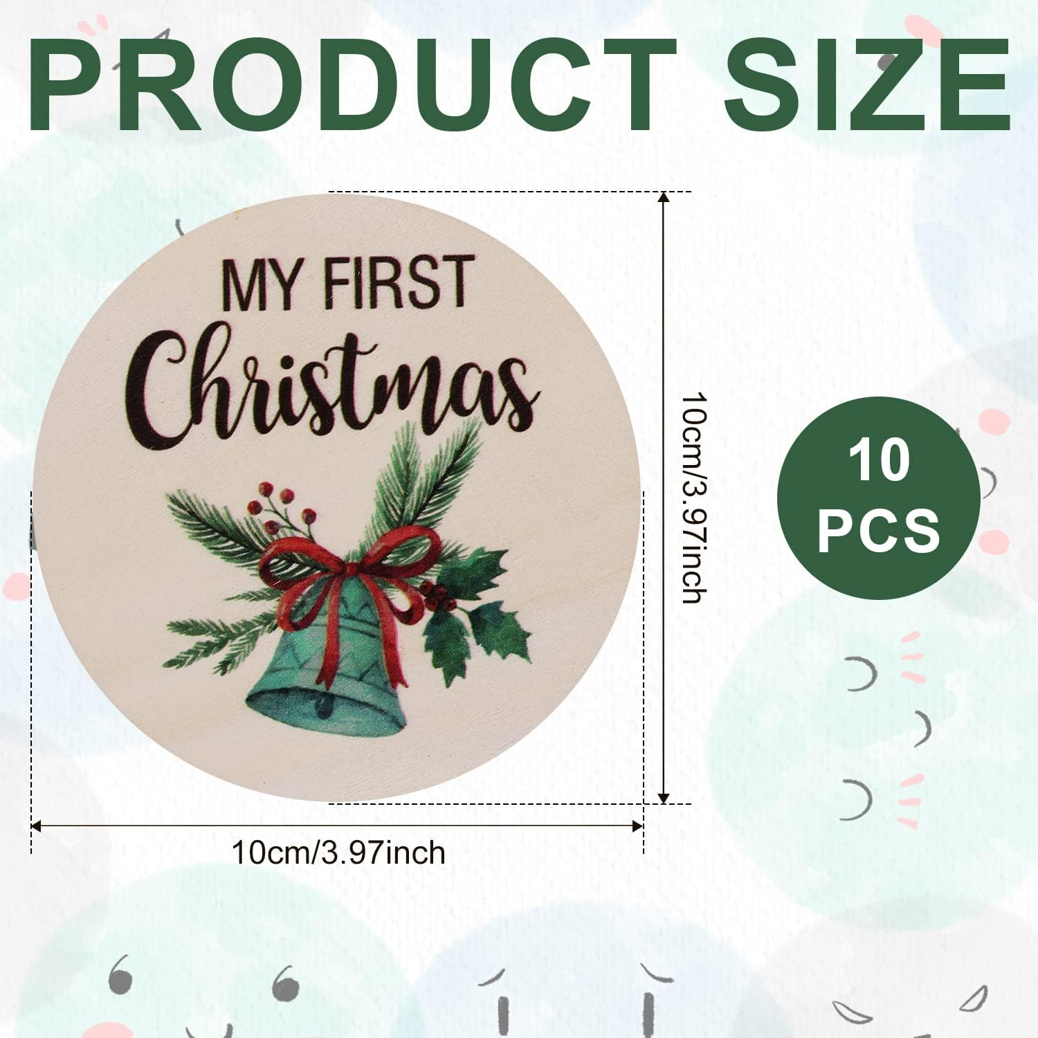 10Pcs Baby Monthly Milestone Cards Sign, round Double Sided Wooden Newborn Sign Baby Announcement Sign for Photo Prop Baby Festivals Gift Nursery