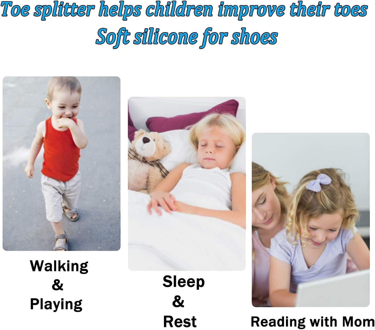 Toe Separators & Spacers,Use for Health & Beauty Pedicures,Hammer Toes, Claw Toes & Other Foot Conditions,Pedicures for Kids (White, 1 Pair)