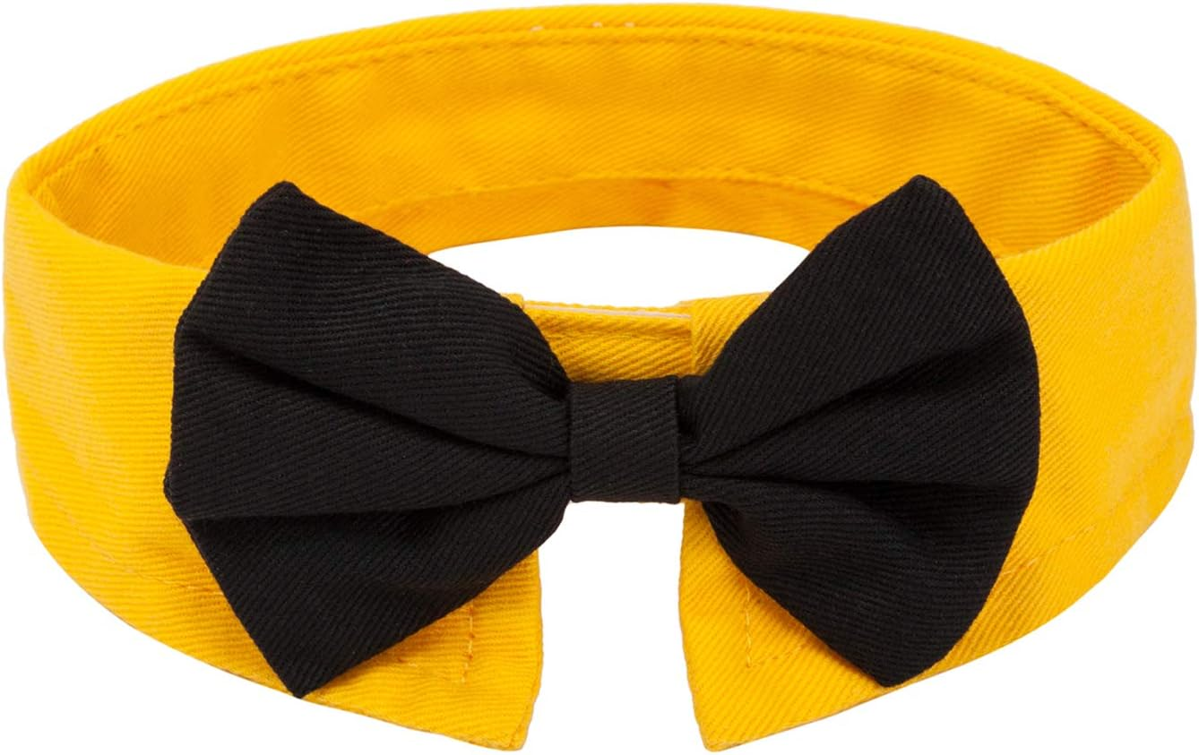 ZTON Handcrafted Adjustable Formal Pet Bowtie Collar Neck Tie for Dogs & Cats (S, Black 1)