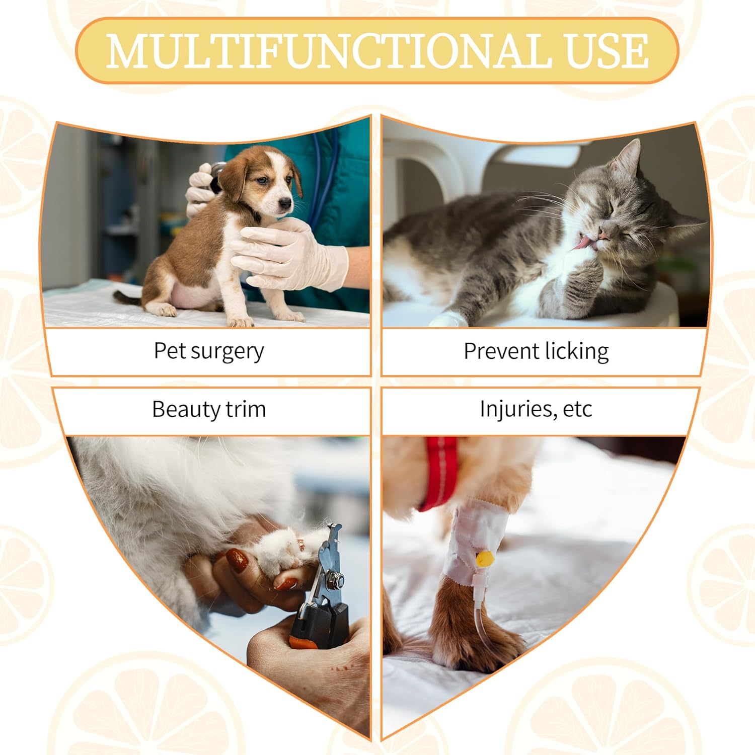 NACOCO Pet Recovery Cone Collar Cat Cute Orange E-Collar Elizabethan Collar after Surgery Recovery Pet Cone for Cat Puppy Breathable Soft Edge and Easy to Clean (Small) image number 2