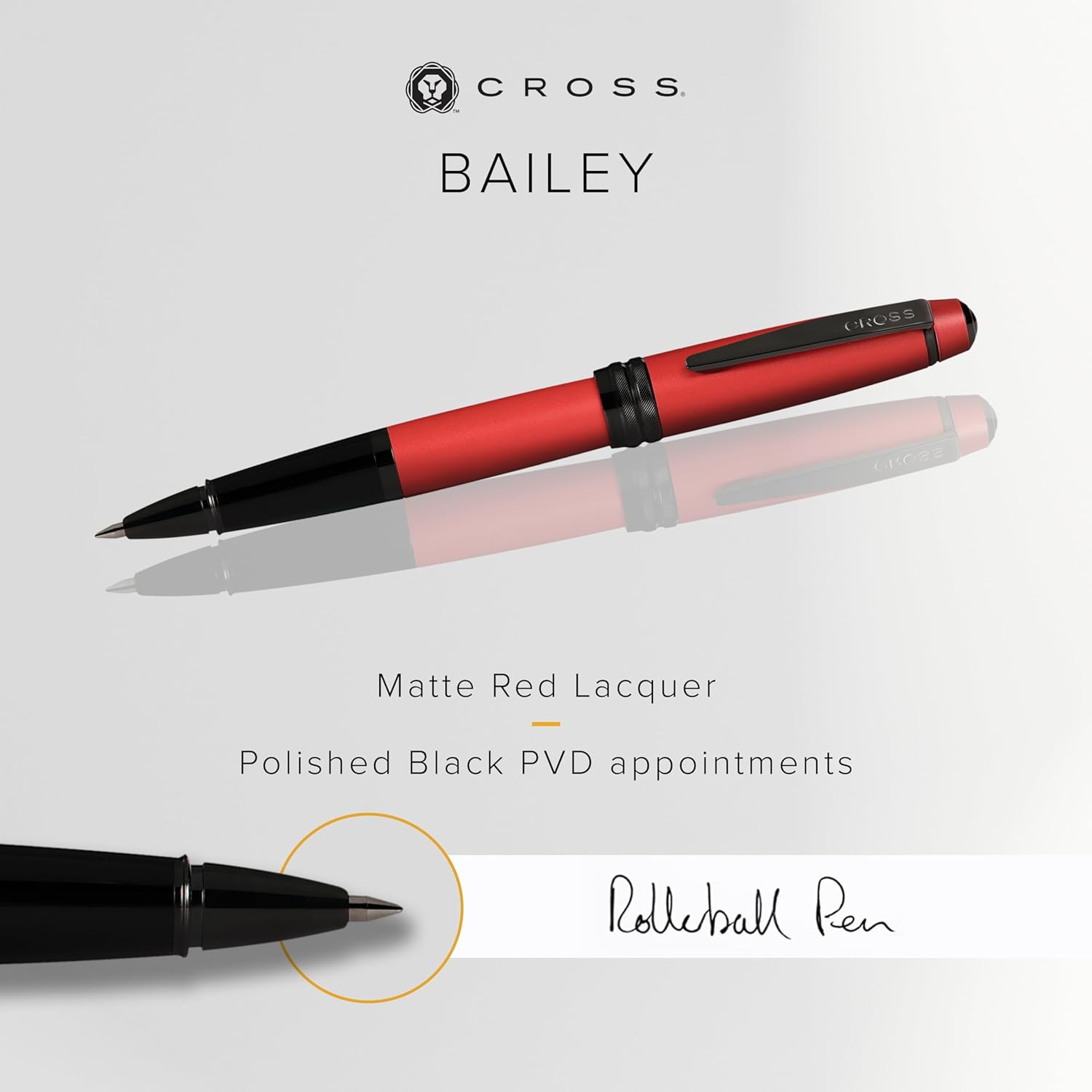 Cross Bailey Matte Red Lacquer Rollerball Pen image number 4
