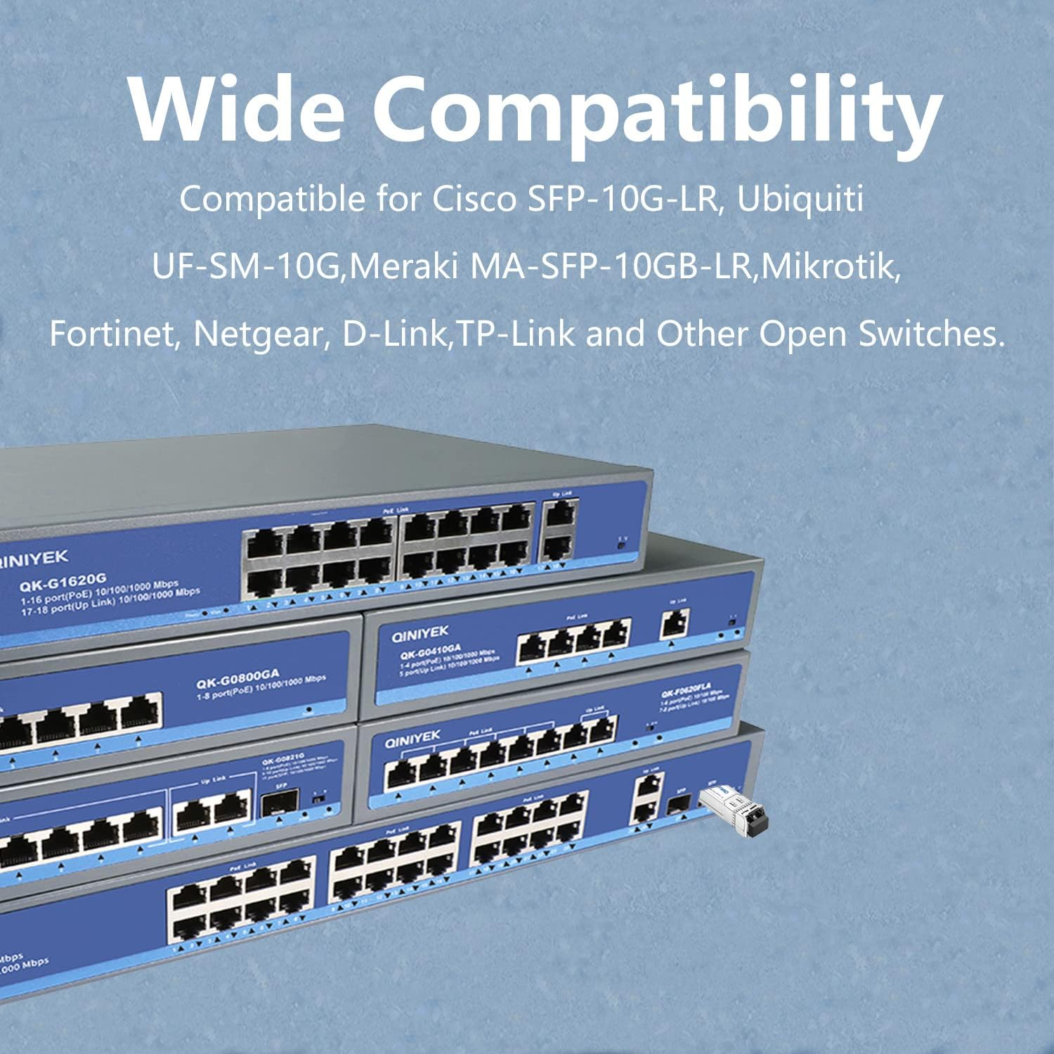 2Pack 10Gbase-Lr SFP+ Transceiver, 10G Singlemode SFP+ Duplex LC Module,Compatible for Cisco SFP-10G-LR, Ubiquiti Uf-Sm-10G,Meraki , Mikrotik, Supermicro, Netgear,Smf,1310Nm,10Km,Ddm image number 2