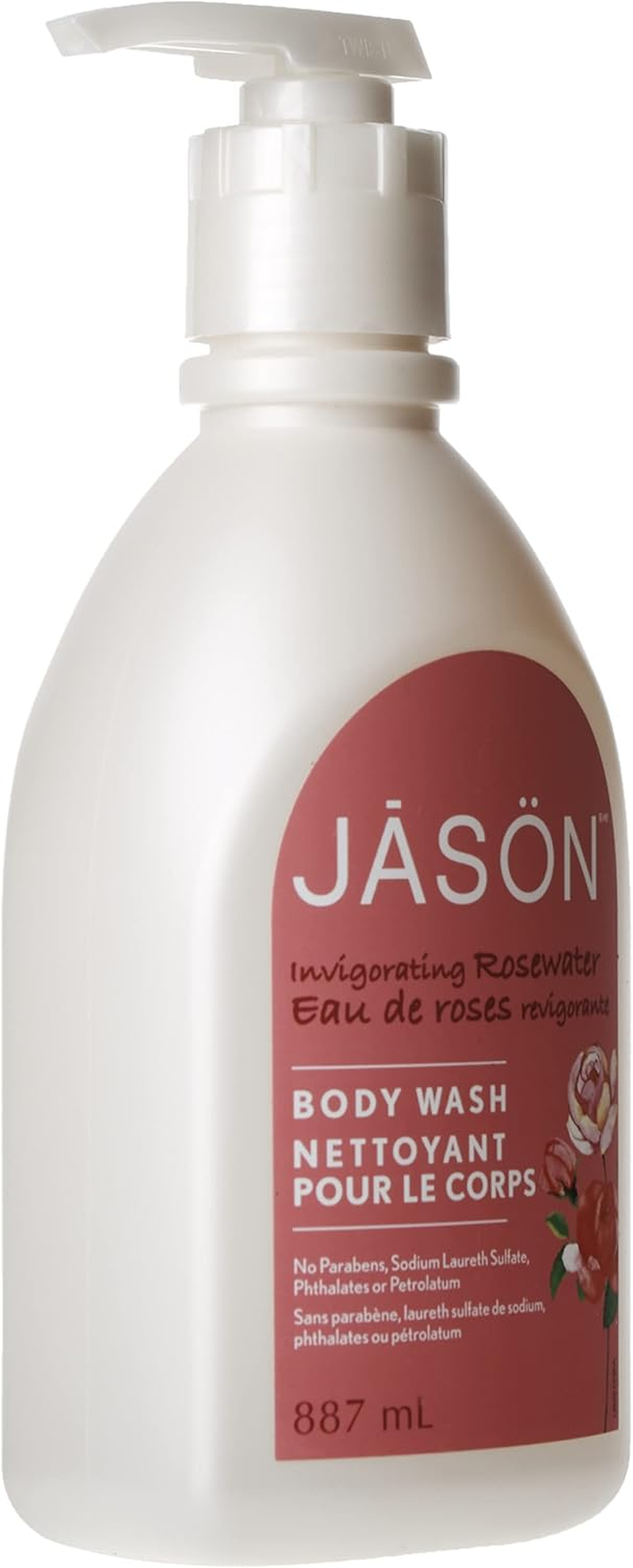 JASON Invigorating Rosewater Body Wash, 30 Oz. (Packaging May Vary)