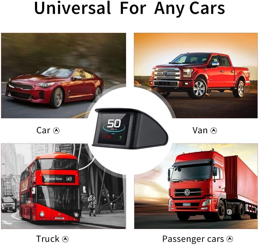 TIMPROVE T600 Universal Car HUD Head up Display Digital GPS Speedometer with Speedup Test Brake Test Overspeed Alarm TFT LCD Display for All Vehicle image number 4