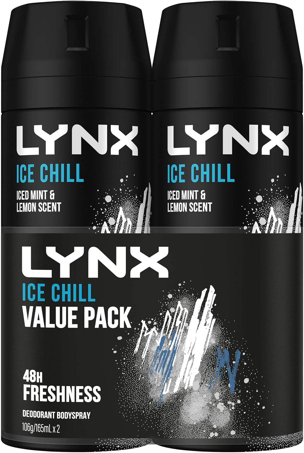 LYNX Ice Chill Aerosol Deodorant Aerosol Body Spray for Men 165 ML X 2 Pack, 48 Hour Fressness image number 4
