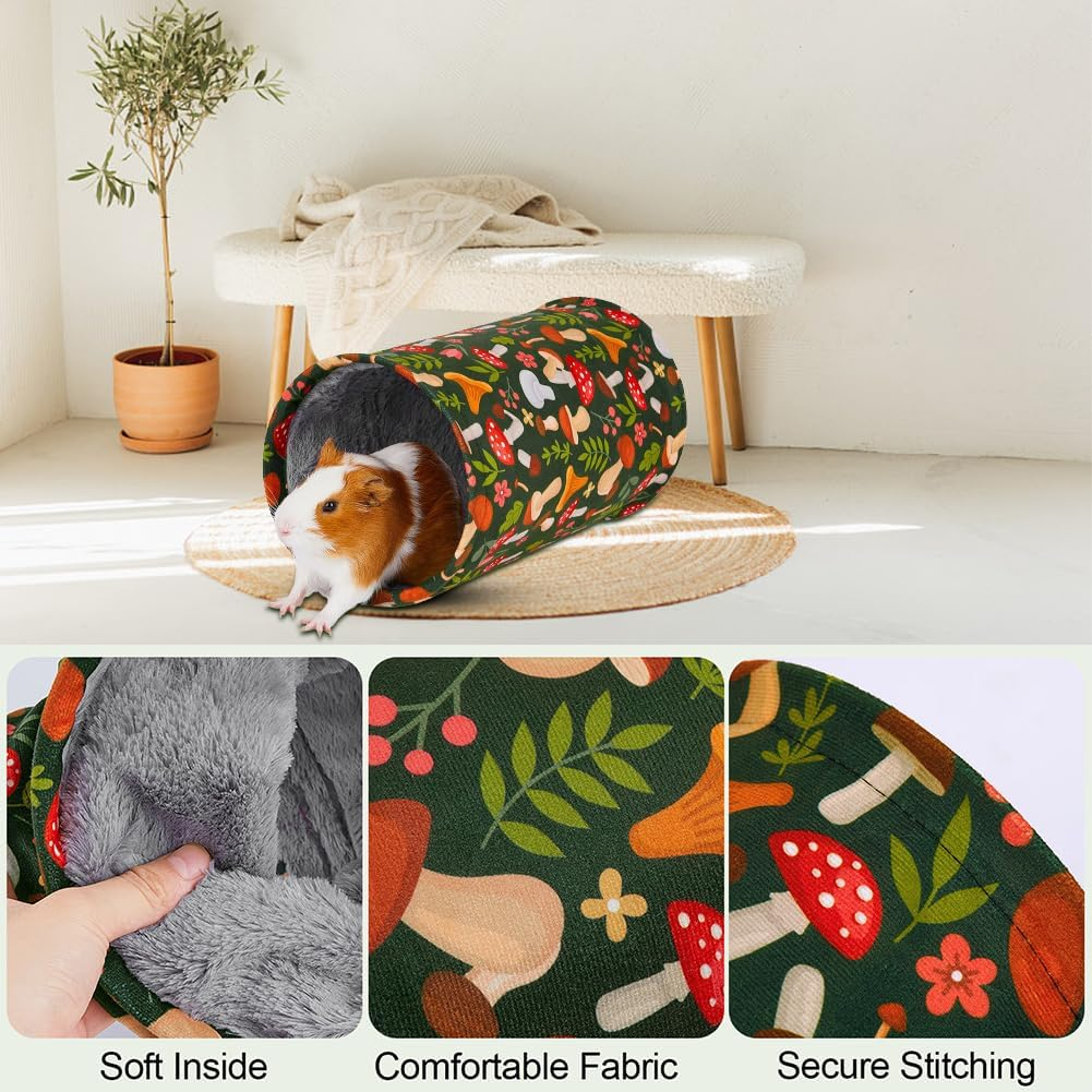 Satiskid Guinea Pig Tunnel, Portable Hamster Hideout for Playing Resting, Small Animal Activity Tunnels for Dwarf Rabbits Chinchilla Guinea Pigs Hamster Squirrel
