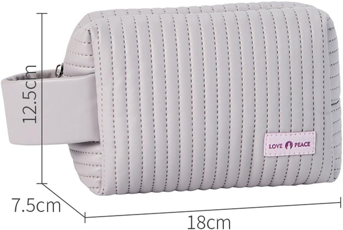 PU Cake Style Makeup Bag Large Capacity Travel Cosmetic Bag for Women Everything Cosmetic Bag Large Opening with Handle (Matcha Green) image number 1