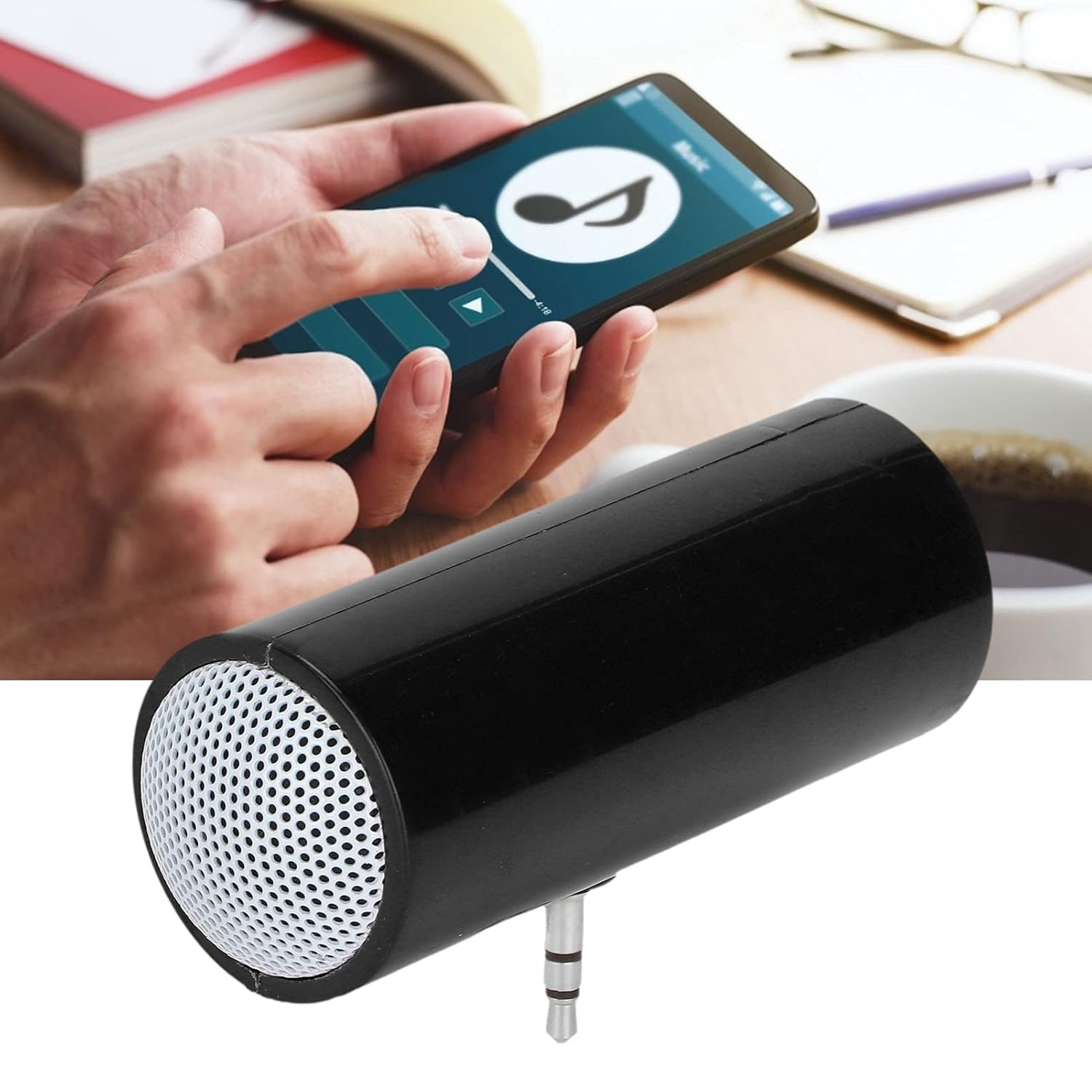 Mini Speaker System,Clear Sound Quality Easy to Use Small Portable Speaker, Easy to Operate and Portable 3.5Mm Jack Stereo Mini Speakers,For Mobile Phones and Tabletsblue (Black) image number 6
