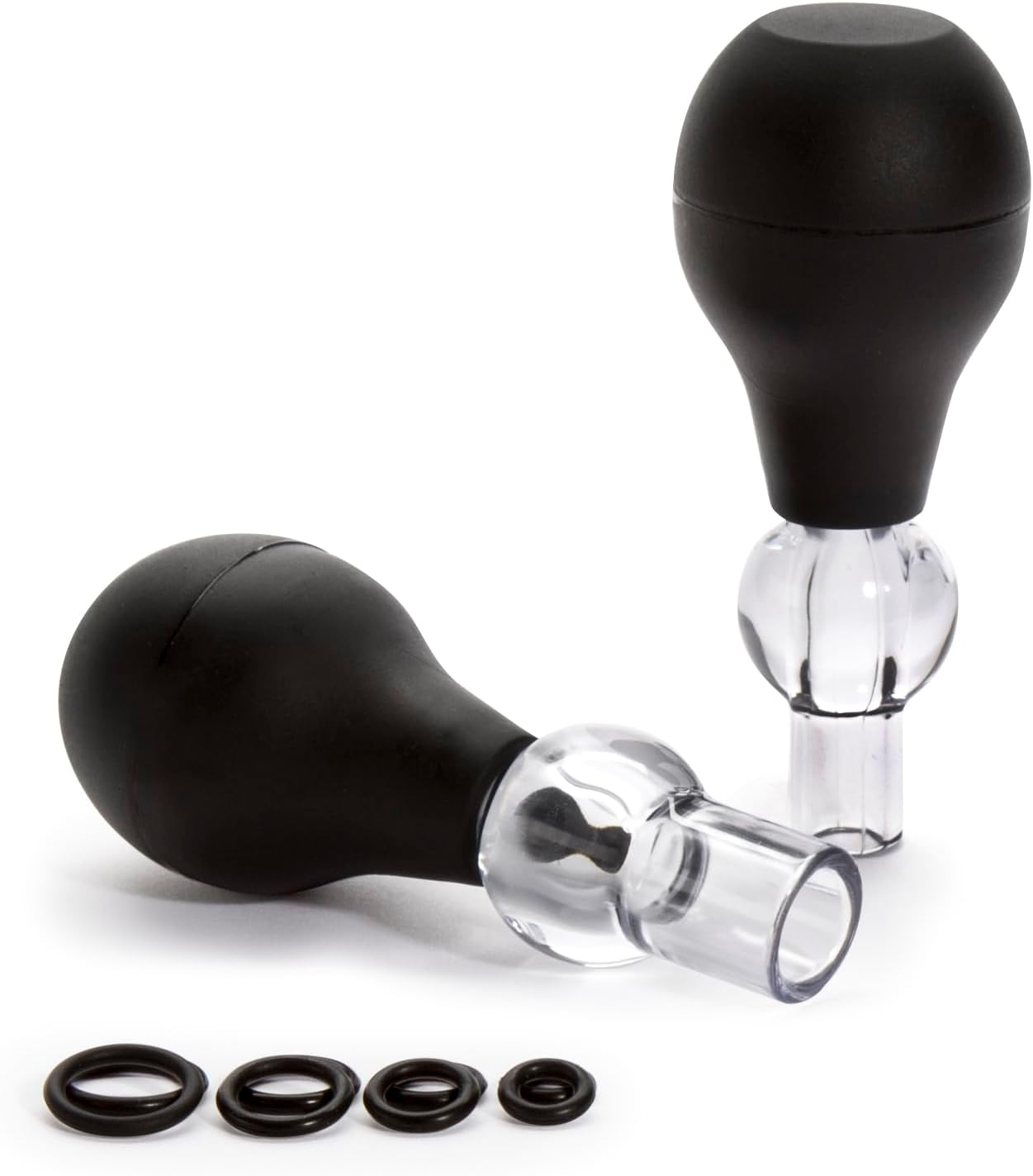 Lovehoney Nipple Suckers Pump Set | Nipple Suction Tool with Stretchy Rings | Beginner Sex Toy Gifts for Women | Vacuum Cupping Breast Stimulator for Increased Sensitivity | Couples Sex Toys | Black image number 3