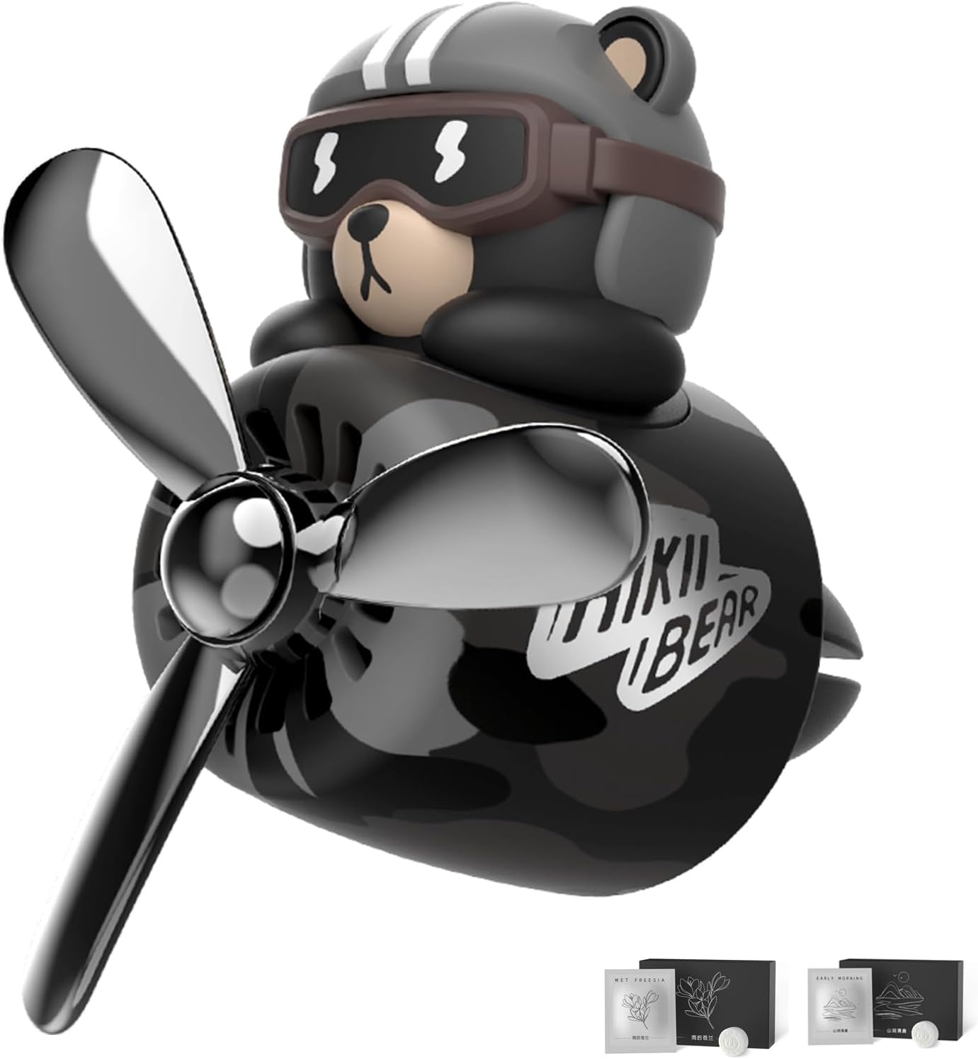 Cacacece Car Air Fresheners Cute Bear Pilot Car Diffuser Rotating Propeller Automotive Air Outlet Creative Car Perfume Fragrance Automotive Decoration Accessories Air Fresheners for Cars - Bear image number 7