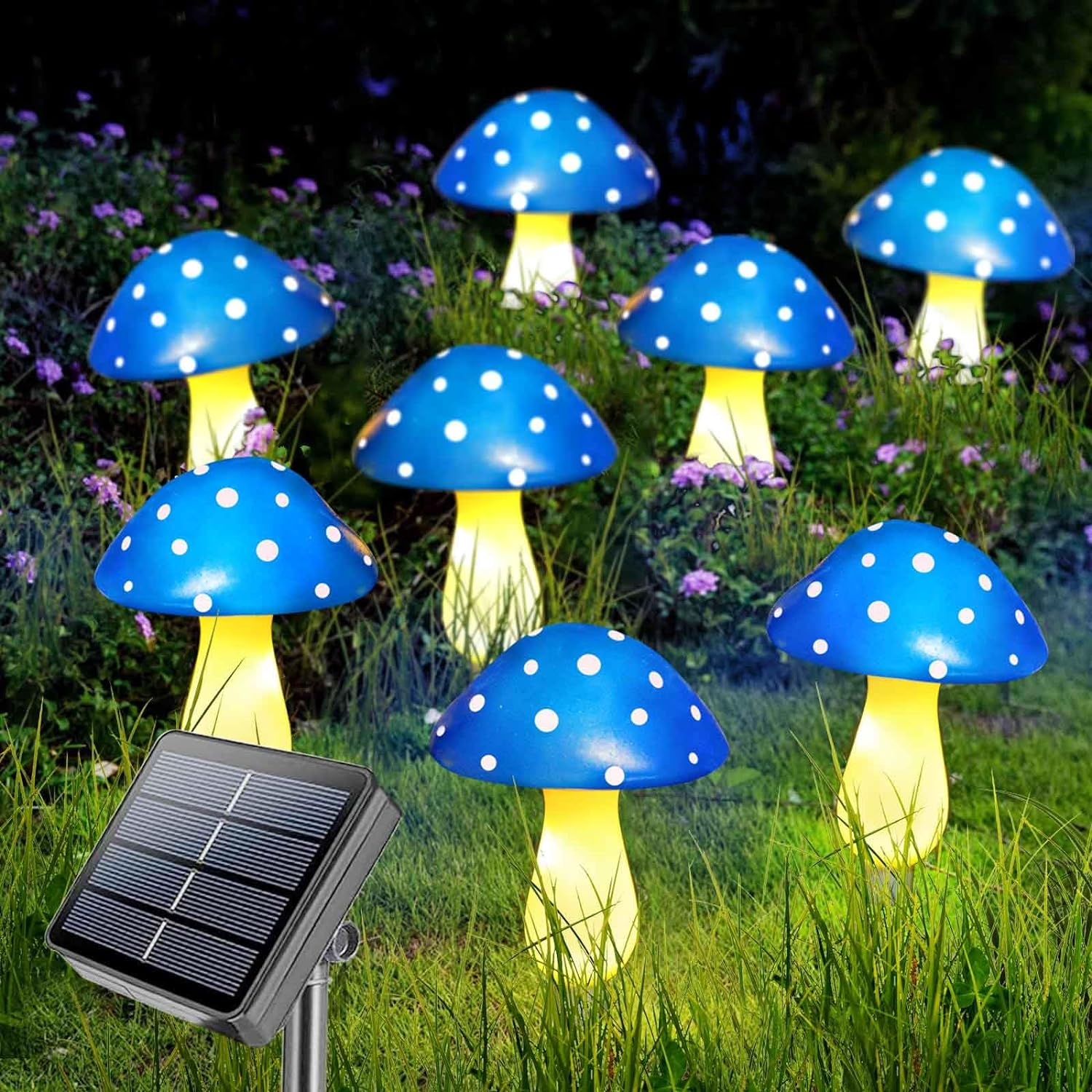 Homeleo Upgraded 8-Pack Solar Mushroom Lights for Outdoor Yard Decor, Waterproof Multi-Colored Garden Mushroom Lamp, Solar LED Fairy Lights for Backyard, Thanksgiving, Christmas, Halloween Decorations