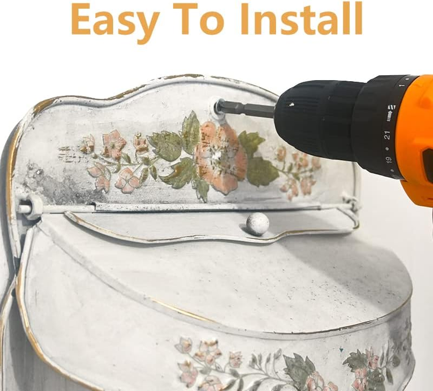 BIG FORTUNE Letterbox Mailbox Wall Mount Mailboxes for outside Vintage Mail Boxes/Wall Antique Style Nostalgic Charm Home Decor Metal Garden Flower Patter White - Blue image number 5