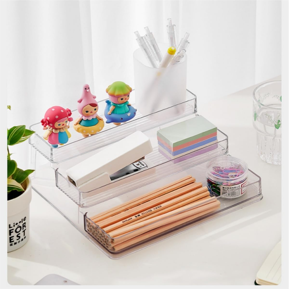 Organizer - Three-Tiered Shelf - Perfume Lotion Skincare Stand, Spice Vitamins Medicine Bottles Holder,Sturdy Clear Rack for Kitchen Bathroom Countertop Cabinet Storage image number 3